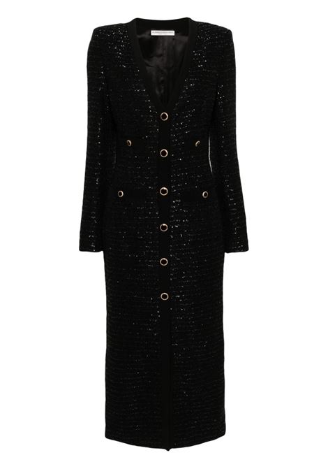 Abito midi con paillettes in nero Alessandra Rich - donna